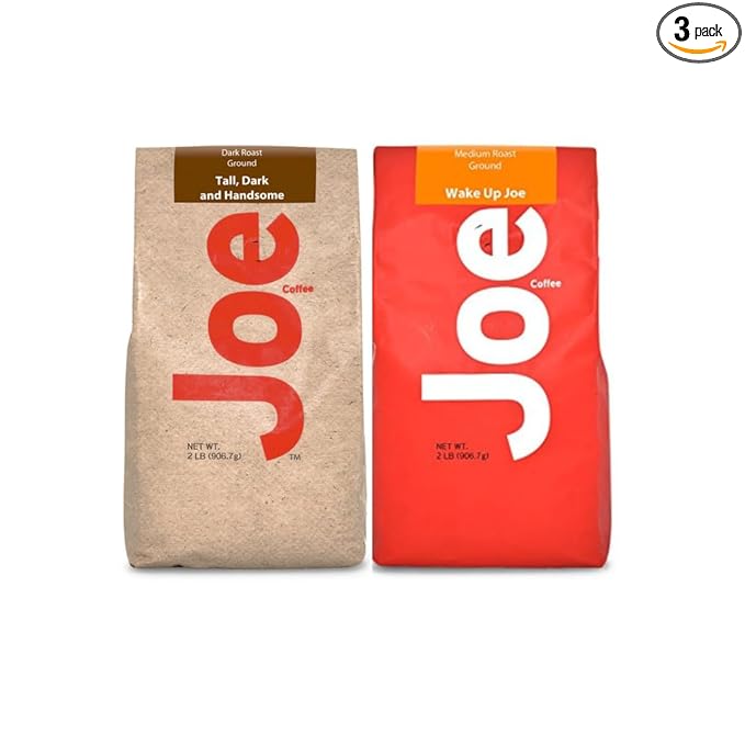 Tall Dark and Handsome and Wake Up Joe 4 Pound Ground Coffee Bundle