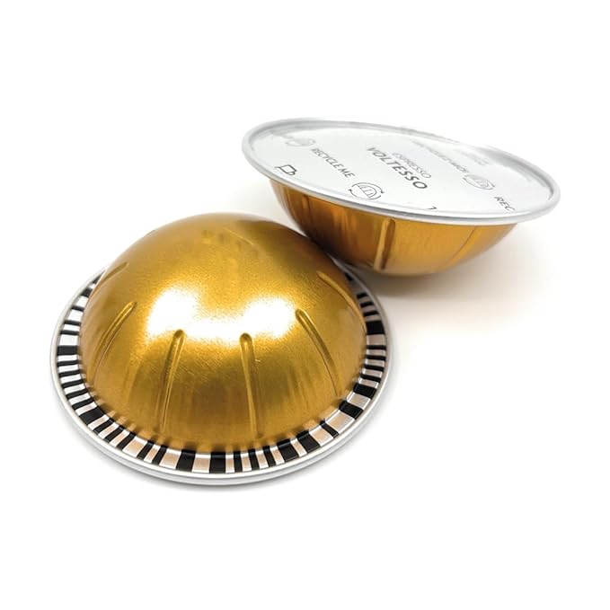 Voltesso Ristretto &amp Espresso Light &amp Sweet Coffee Pods Capsules Pods Brews 40 ml / 1.35 oz- 10 pods Pack of 1 (10 Voltesso)