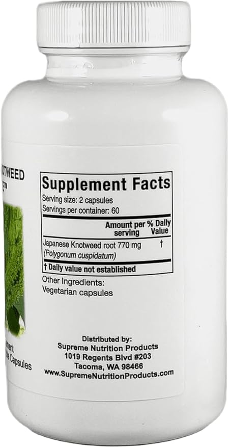 Supreme Nutrition Japanese Knotweed Supreme 120 Pure Polygonum cuspidatum Vegetarian Capsules (Pack of 2)