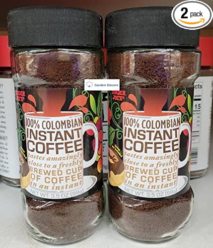 Trader Joe 100% Colombian Instant Coffee 3.5oz 99g (Two Bottles)