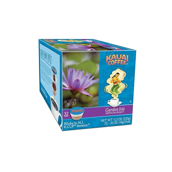 Kauai Garden Isle Hawaiian Single-Serve Pods Medium Roast Coffee 32 CT (Pack of 2)