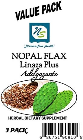 Nuestra Salud - Nopal Flax Linaza Plus Value Pack (3 bags) Colon Cleanse Fiber Flaxseed Original 454g