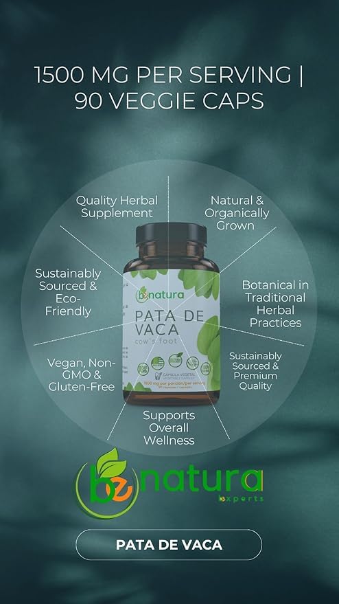 Pata de Vaca Té (Cow's Foot Tea) – 24 Bags – 100% Natural Infusion – Vegan Non-GMO Gluten-Free + Pata de Vaca Capsules – 1500 mg Per Serving 90 Veggie Caps – Organically Grown – 100% Natural Premi