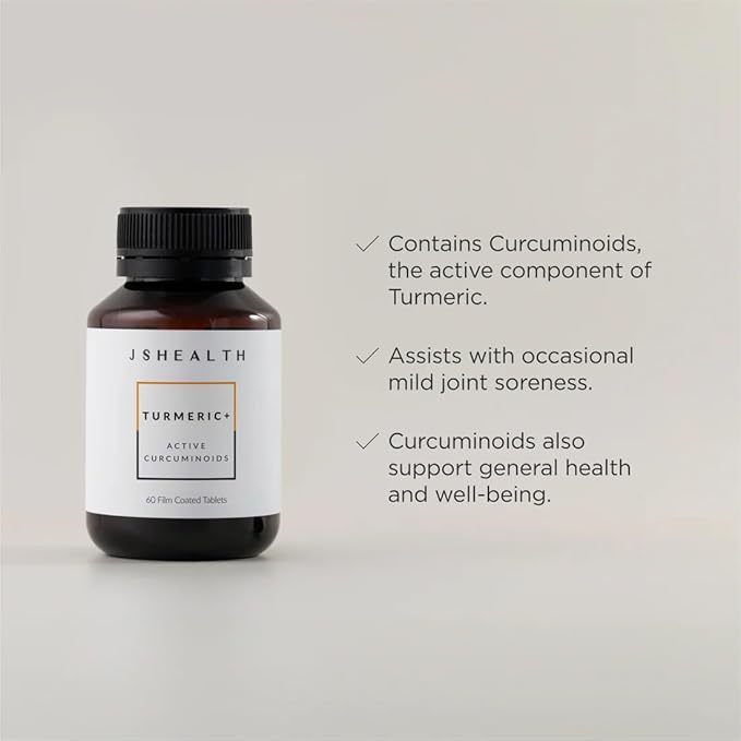 JSHealth Turmeric Curcumin Supplement - Turmeric Supplement for Joint Support - Contains Bioavailable Curcumin C3 Complex - 30 Servings