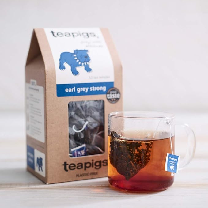 Teapigs Earl Grey Strong Tea Bags Made with Whole Leaves bold flavor natural ingredients (1 Pack of 50 Teabags)