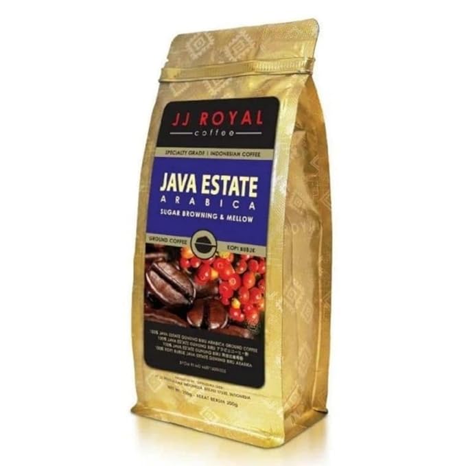 JJ Royal Coffee Java Estate Arabica 200g Ground Coffee (Pack of 4)