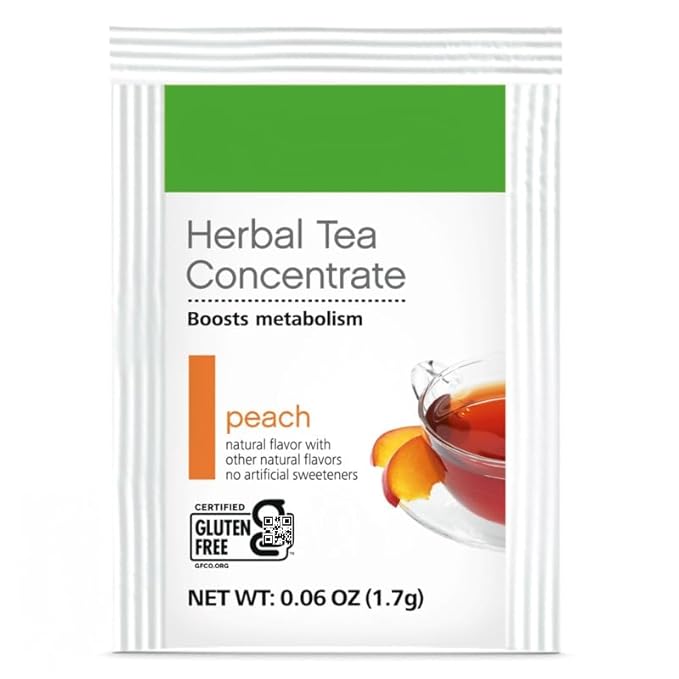 Herbal Tea Certified Gluten-Free Low Calorie 30 Packets-0.06 Oz (1.7 g) (Peach)