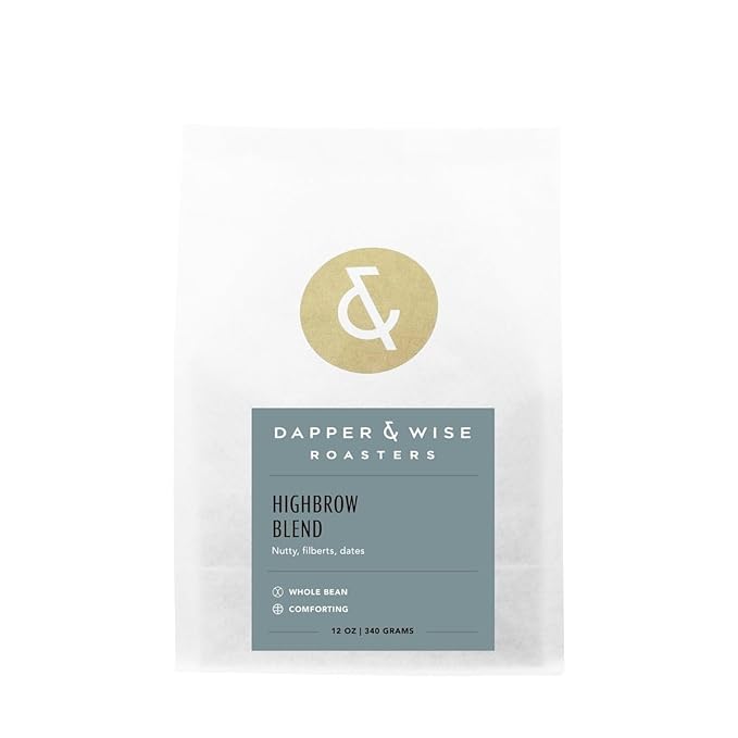 Highbrow Blend - Roasted by Dapper &amp Wise - Whole Bean Coffee - 5 Pound Bag
