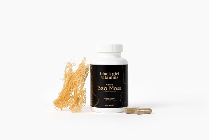 Black Girl Vitamins Organic Sea Moss Capsules – 92 Minerals Superfood Supplement | Vegan Sea Moss Pills for Thyroid Digestive &amp Immune Support | Black-Owned Non-GMO
