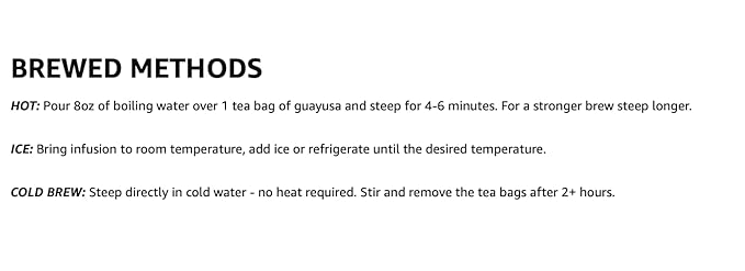 GUAYUSA TEA BAGS by PACHA | Naturally High in Antioxidants L-Theanine &amp Theobromine | Sustained Energy Herbal Tea | Alternative to Yerba Mate Coffee Black and Green Tea. (50 Count Guayusa)