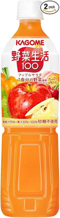 Kagome Vegetable Life 100 Apple Salad 720ml (Pack of 2) Kagome Yasai Seikatsu Carrot &amp Apple Vegetable Fruit Juice from Japan MADE IN JAPAN Limited Stock