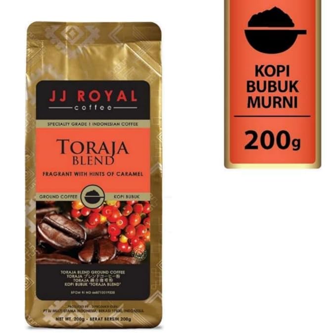 JJ Royal Coffee Toraja Blend 200g Ground Coffee (Pack of 2)