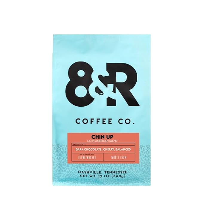 Chin Up Latin American Blend - Roasted by 8th &amp Roast Coffee Co. - Whole Bean Coffee - 12 Ounce Bag