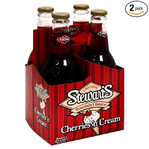Stewart's Fountain Classics Soda 12 Fl Oz 4 Ct (Pack of 2) (Cherries 'n Cream)