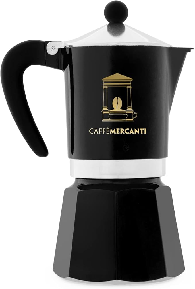 Caffe Mercanti Stovetop Moka Pot 6 Italian Espresso Cups - Limited Edition made by Bialetti