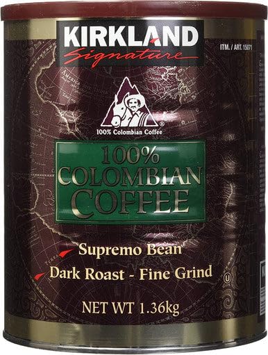 Signature 100% Colombian Coffee Supremo Bean Dark Roast-Fine Grind 6 Pound Signature-wy