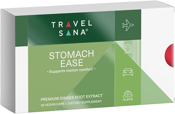 Organic Ginger Supplement | 18 mg Gingerols | 2000 mg Raw Ginger Root Powder Eq. | 10:1 Extract | Supports Stomach Comfort* &amp Motion-Related Nausea* | Travel Essentials | 30 Veg Capsules