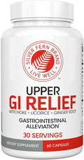 Silver Fern GI Relief - Natural Herbal Supplement - All Natural with Artichoke Leaf Extract Ginger Root Extract and GutGuard Licorice Flavonoids (1 Bottle - 60 Capsules - 30 Day Supply)