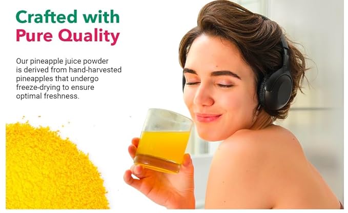 Pineapple Fruit Juice Powder Vegan Non-GMO Gluten Free 16 Ounce Concentrate for Drink Mix Smoothies Baking - Vegan Bromelain No Preservatives Artificial Flavors Sugar free Non-GMO (16 Oz -
