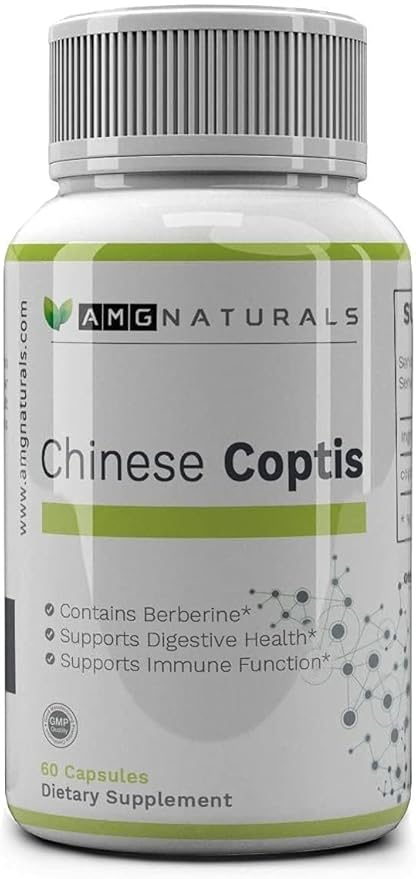 Chinese Coptis (coptis chinensis) - No Binder No fillers - Potent Whole Herb Huang Lian Su - Goldthread 550mg Berberine Coptisine - Packaging May Vary