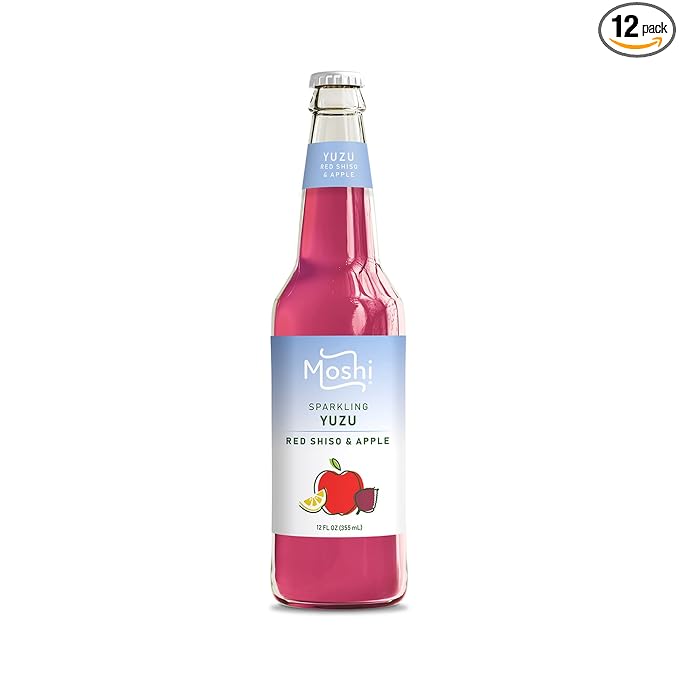 Moshi Sparkling Drinks - Red Shiso &amp Apple Yuzu (12 Bottles)…