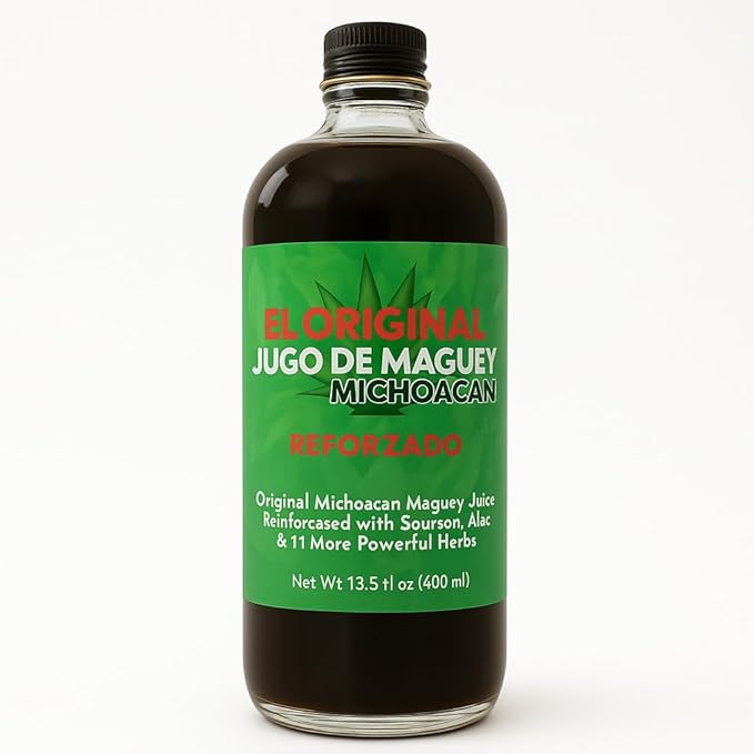 1000ML Maguey Juice - Jugo De Maguey Reforzado With Graviola Soursop Moronel Cancerina Aloe - Michoacano Tarasco 1 lt (33.3Fl Oz) Asado (Reinforced)