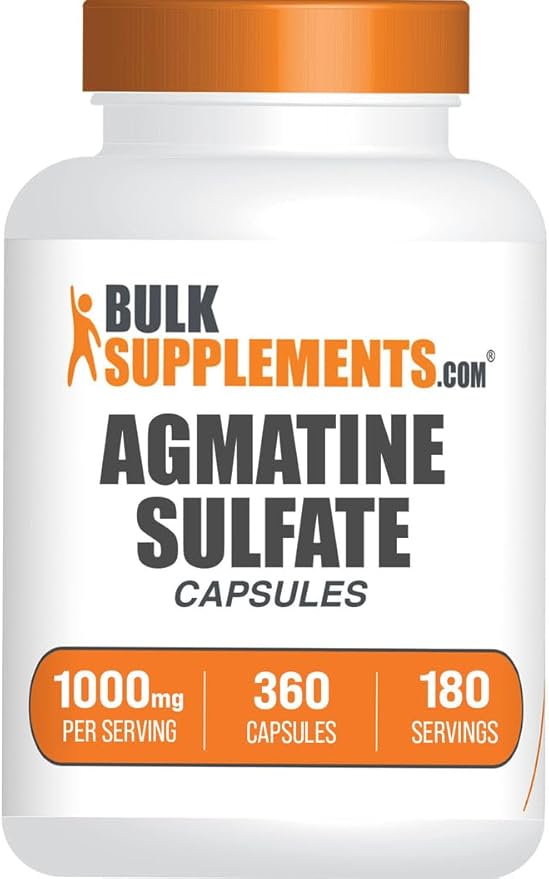 BulkSupplements.com Agmatine Sulfate Capsules - Agmatine Sulfate Nitric Oxide Supplement - Gluten Free 2 Capsules per Serving 360 Count (Pack of 1)