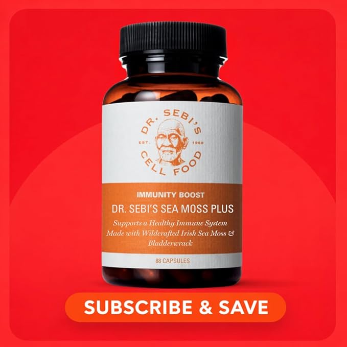 Dr. Sebi's Sea Moss Capsules with Bladderwrack – 1 Month Supply (88 Count)