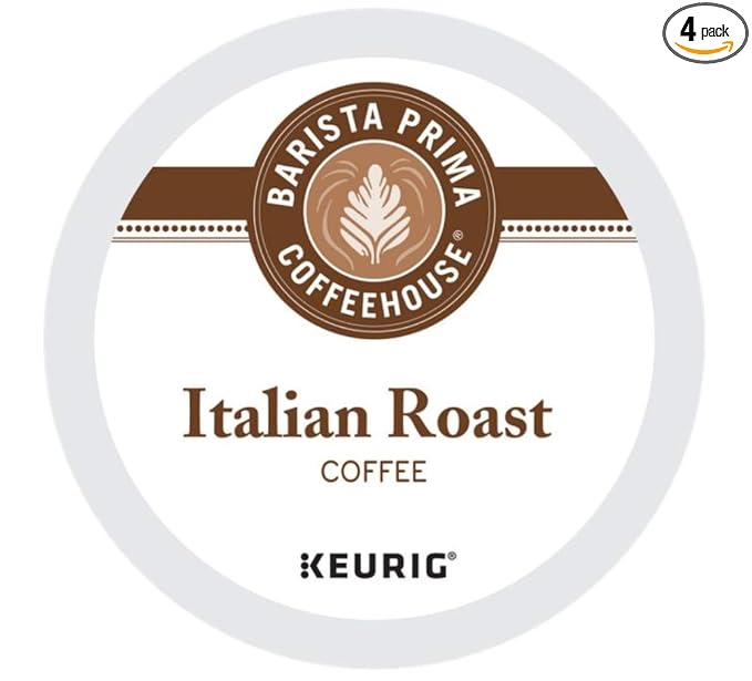 Barista Prima Dark Roast Extra Bold Coffee K-Cup Italian Roast 24 Count (Pack of 4)