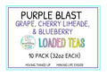 RxNutrition 2go Loaded Energy Tea (10 pack bulk Purple Blast)
