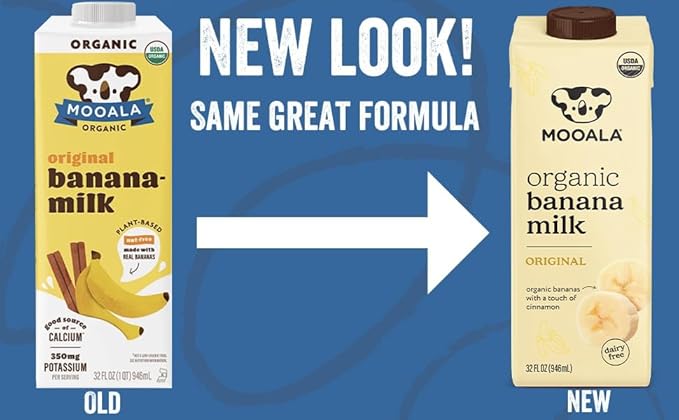 Mooala – Organic Original Bananamilk 32 FL Oz (Pack of 6) – Shelf-Stable Non-Dairy Nut-Free Gluten-Free Plant-Based Beverage