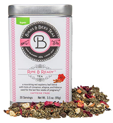 Birds &amp Bees Teas - Red Raspberry Leaf Tea Pregnancy Ripe &amp Ready Organic Third Trimester Tea to Prepare Your Body for Labor and Birth - 30 Servings 3.5 oz