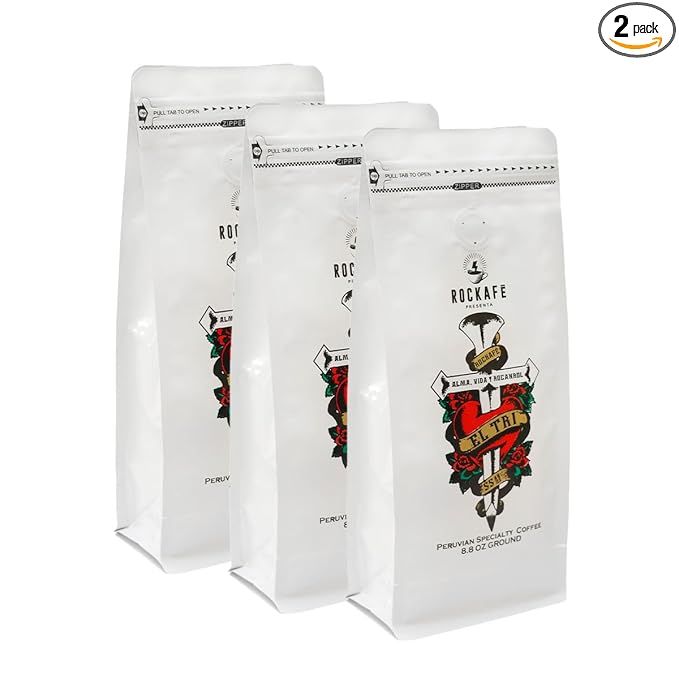 Rockafe El Tri Edition - 8.8 oz Bag of Peruvian Specialty Coffee - By Iky Store (Red Caturra and Bourbon) (2)