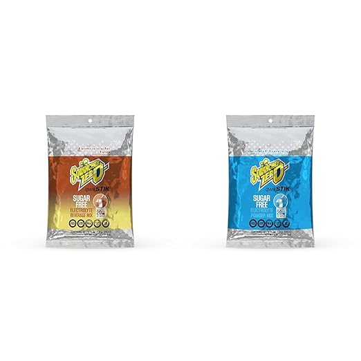 Sqwincher Zero Sugar Qwik Stiks Lemonade Tea &amp Mixed Berry Flavors 50 Count Per Flavor