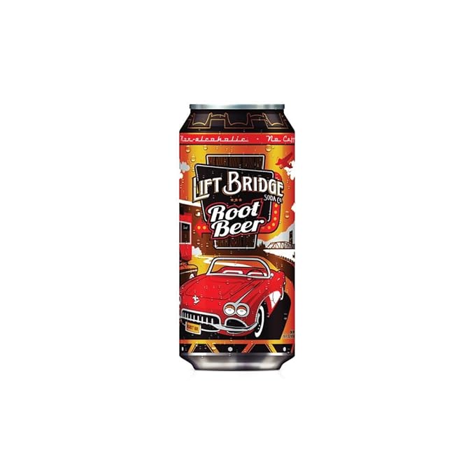 Lift Bridge Root Beer Real Cane Sugar Craft Soda Gluten-free Caffeine-free 12-Pack 16 oz cans