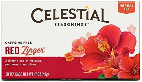 Celestial Seasonings Tea Caffeine Free Herbal Tea Red Zinger 20 ea ( Packs of 18)