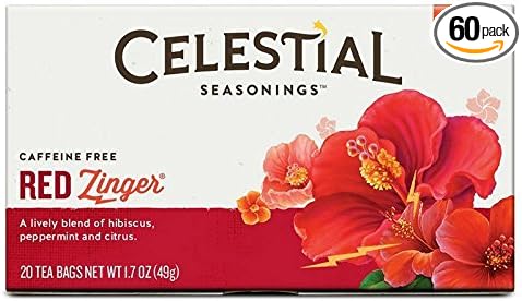 Celestial Seasonings Tea Caffeine Free Herbal Tea Red Zinger 20 ea ( Packs of 18)