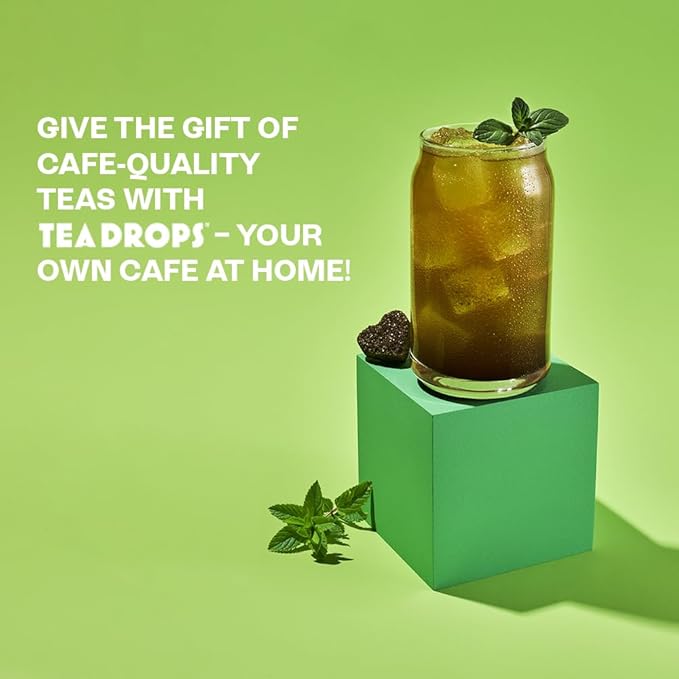 Tea Drops 30 Bulk Pack Organic Peppermint Bagless Tea - Loose Leaf Lightly Sweetened On-The-Go. Plastic-Free - Iced or Hot Tea