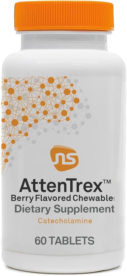 Neuroscience AttenTrex - Chewable Brain Supplements for Memory and Focus for Adults &amp Kids - Supports Dopamine Epinephrine &amp Norepinephrine for Natural Energy Attention &amp Cognitive Clari