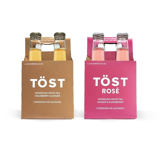 TÖST + TÖST Rosé All-Natural Non Alcoholic Sparkling Beverage 250ML - 16 Pack