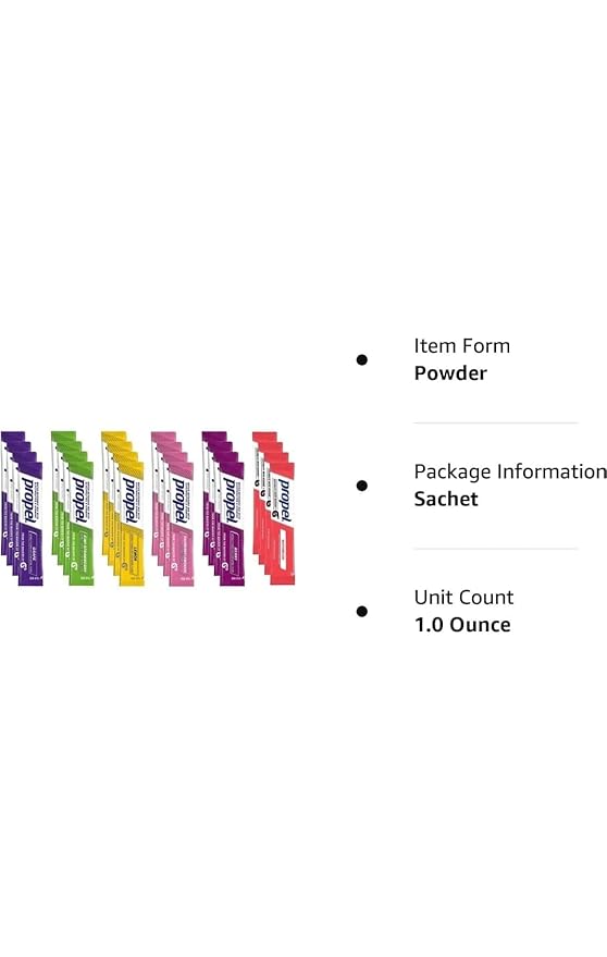 Propel Powder Packets 6 Flavor Variety Pack With Electrolytes Vitamins and No Sugar 24 Count