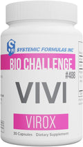 Systemic Formulas Bio Challenge #488 VIVI Virox - 30 Capsules. Powerful Immune Support Blend with PAU D’Arco Leptotaenia Oil (Lomatium dissectum) Bitter Almond Oil Jojoba Oil and Vitamin E.