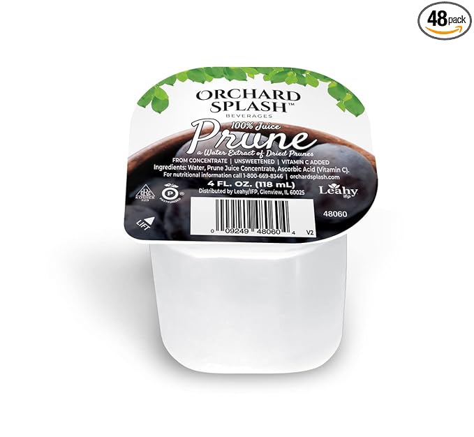 Orchard Splash 4oz Portion Control Juice Cups Prune 100% (Case of 48)