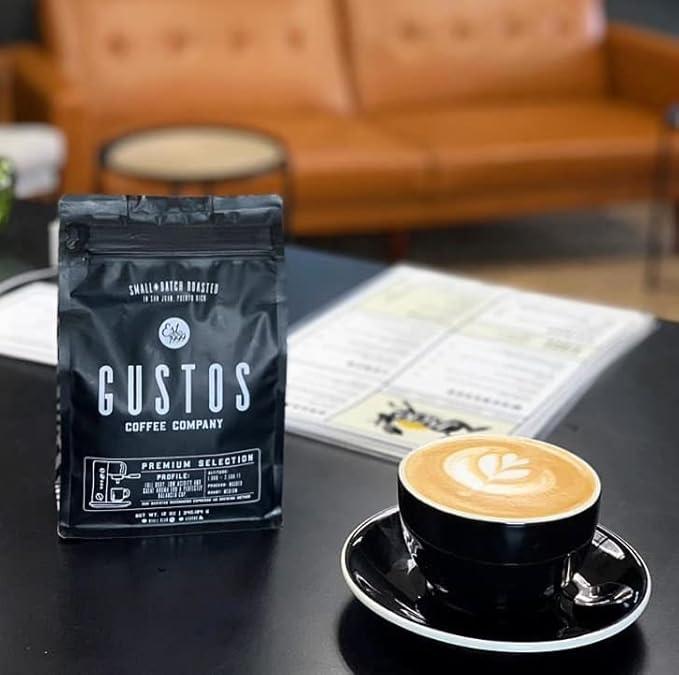 Gustos Coffee Premium Selection | Puerto Rican High End Medium Roasted Whole Bean Coffee (1 12oz)
