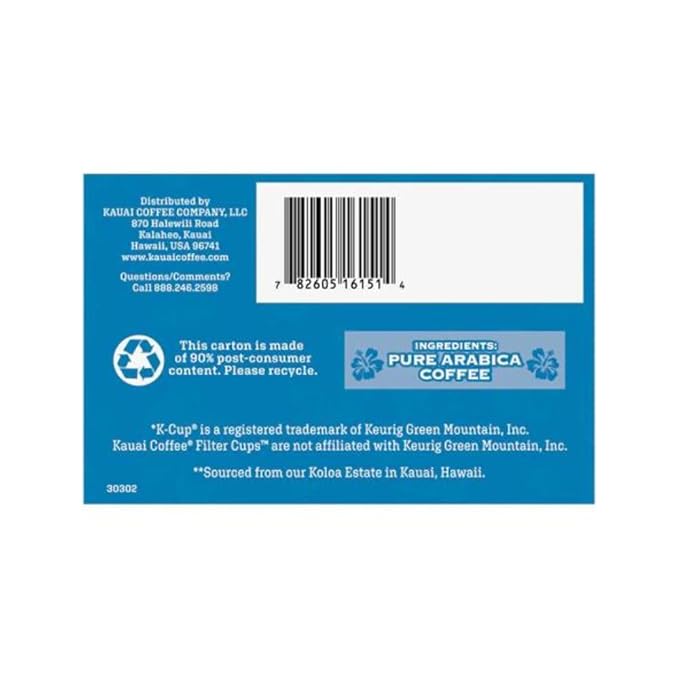 Kauai Coffee Island Sunrise Mild Roast Single Serve Cups 36 Count