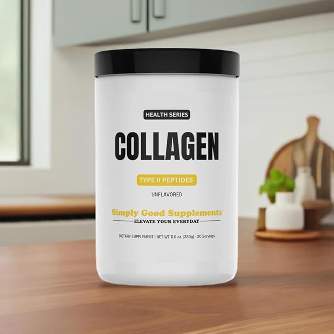 Collagen Powder – 11g Type II Hydrolyzed Collagen Peptides per Serving – Supports Joint Function Skin Elasticity &amp Bone Health – Unflavored – 30 Servings