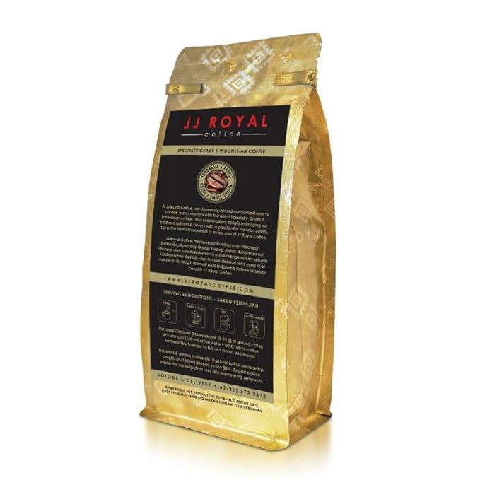 JJ Royal Coffee Toraja Arabica 200g Whole Beans (Pack of 1)