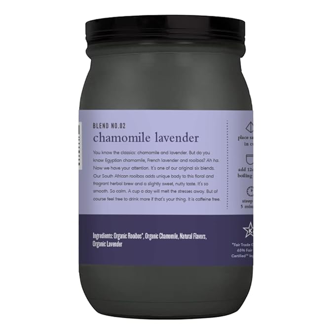 Paromi Chamomile Lavender Rooibos Organic Tea Signature Jar 15 Count (Pack of 3)