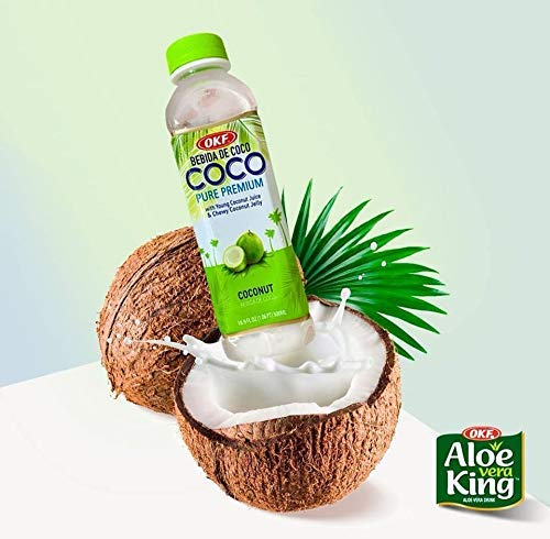 OKF Aloe Vera King Drink – Flavor includes Coco Original Grape Mango Pineapple Watermelon Pomegranate Gold Kiwi Peach Strawberry and Sugar Free Aloe Vera Juice (12 Flavors) (Pack of 12)