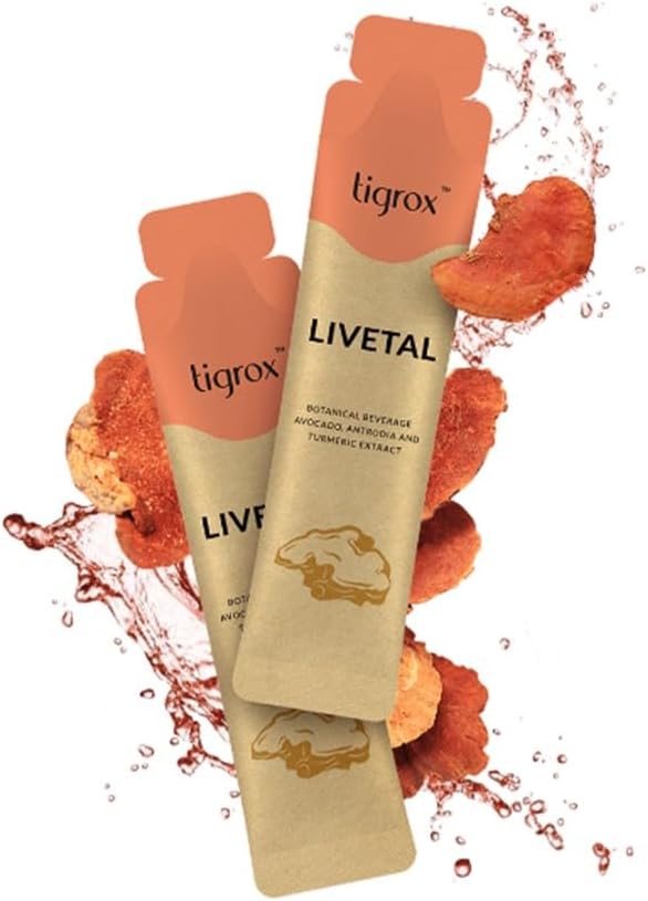 WELLOUS Tigrox Livetal with Avocado Turmeric Extract Plant-Based Wellness &amp Vitality Support 20 Sachets/Box (Pack of 4)